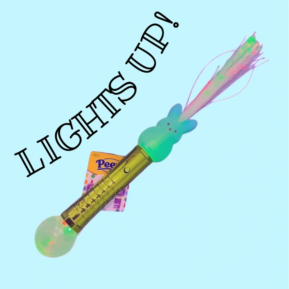 BLUE Easter Peeps Bunny Fiber Optic Light-Up Wand - Picture 2 of 5